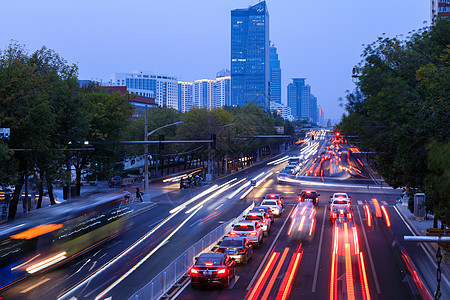 北京市朝阳区道路车流俯视图图片