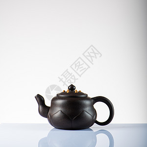 “莲韵”茶壶素材背景图片