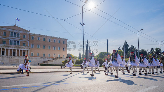 希腊雅典换岗仪式图片