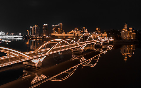 福建夜景福州解放大桥夜景背景