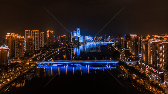 福州闽江夜景航拍图片