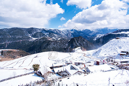 云南冬季山景高清图片