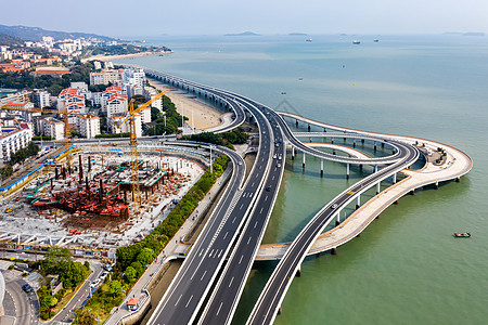 下雨马路厦门海上观景平台背景