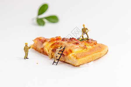 创意披萨小人微距摄影图片