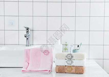 粉色毛巾棉柔纸巾高清图片