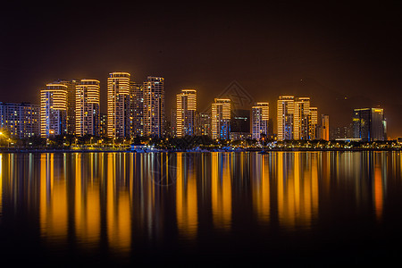 福州金融街cbd夜景灯光秀背景图片