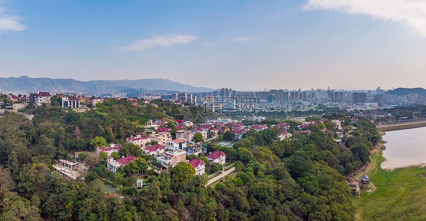 城市现代住宅航拍图片