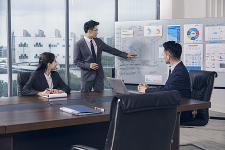 人物海报背景商务人士会议讨论背景