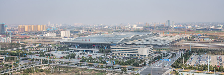 长沙高铁南站高空视角全景图片