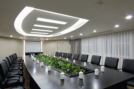 中式国企会议室图片