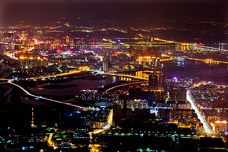 广东清远市中心夜景背景