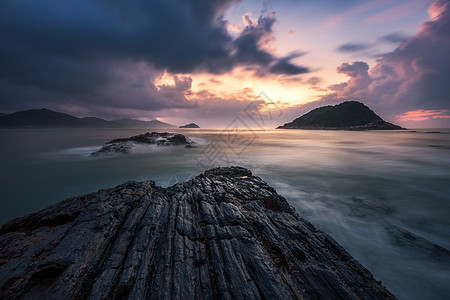 盐洲岛深圳海景城市风光背景