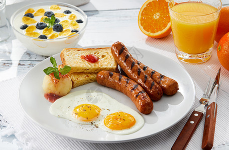 煎蛋早餐美式早餐背景