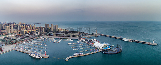 航拍青岛奥帆中心国际会议中心全景图片