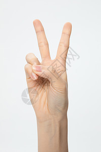 数字2特写手势手语图片