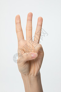 数字3特写手势手语图片