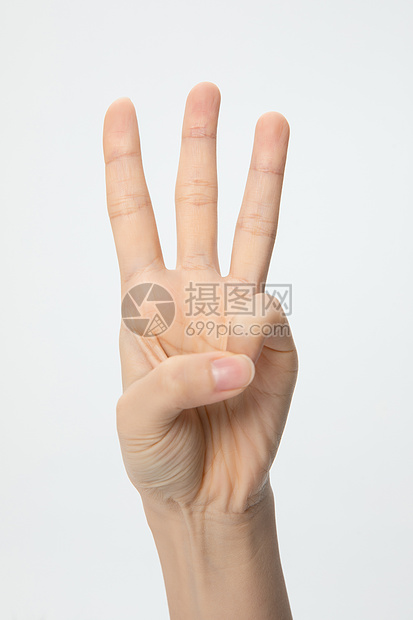 数字3特写手势手语图片