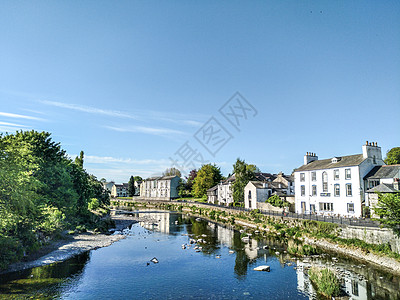 英国乡村英国湖区温德米尔镇背景