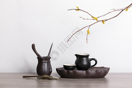 中式茶壶茶具茶叶图片