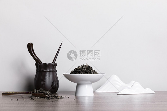 中式茶具茶叶图片