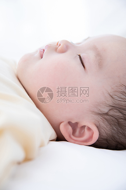 婴儿睡觉睡眠面部特写图片