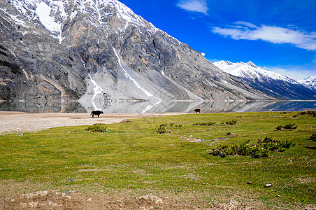 西藏然乌湖雪山自然风光图片