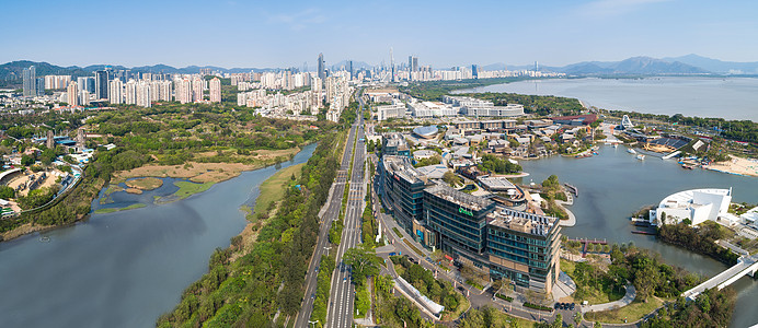 深圳南山区欢乐海岸航拍图片