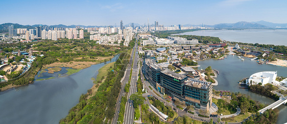 深圳南山区欢乐海岸航拍图片