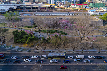 北京明城墙遗址背景