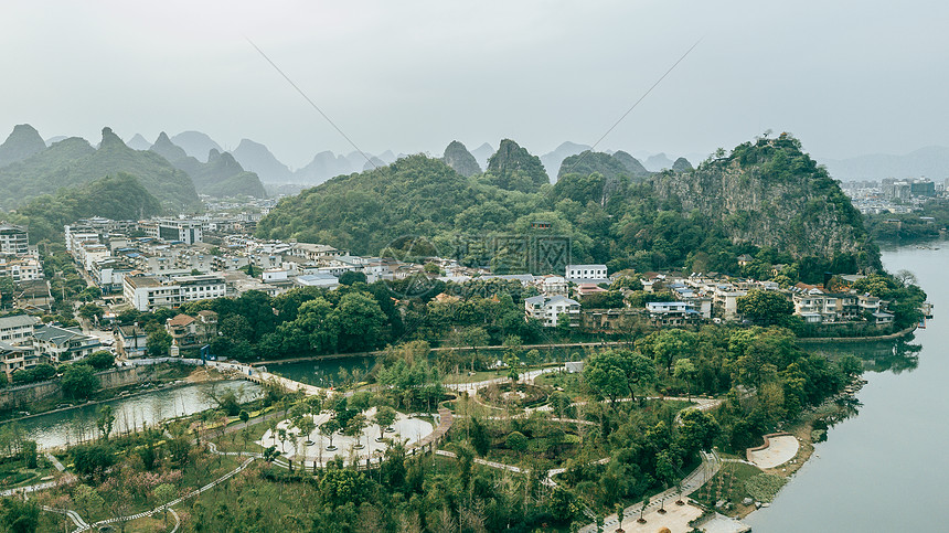 桂林山水风景航拍桂林风景区漓江图片