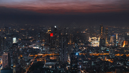 父母旅行泰国曼谷城市夜景实拍背景