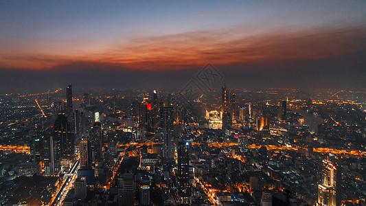 曼谷夜景泰国曼谷城市夜景实拍背景