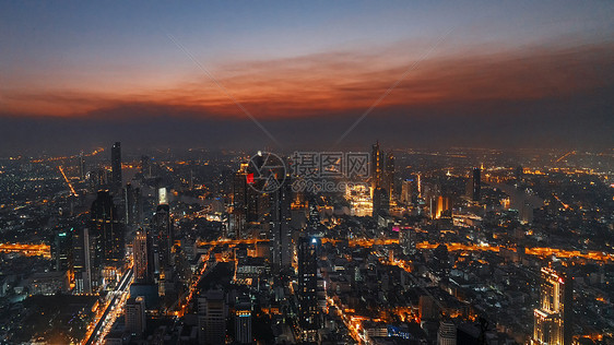 泰国曼谷城市夜景实拍图片