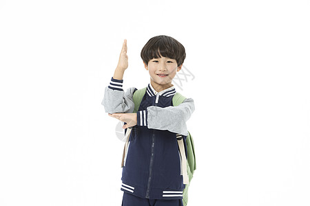 青少年开学上学举手图片