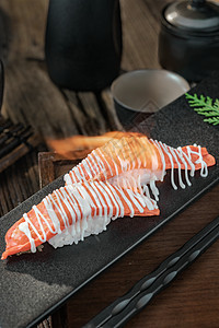 日料寿司蟹肉寿司背景图片
