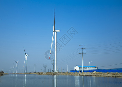 天津附近的风力发电机组图片