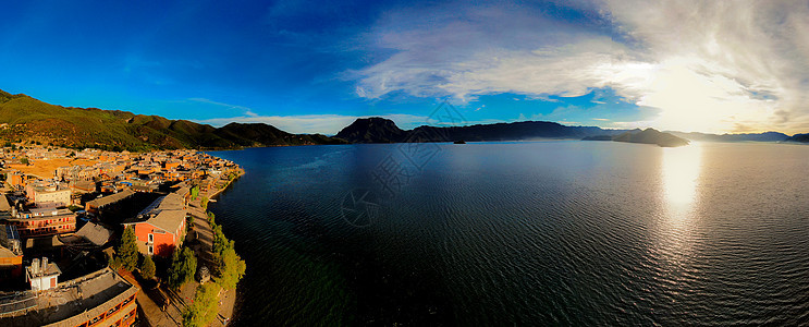 泸沽湖航拍图片