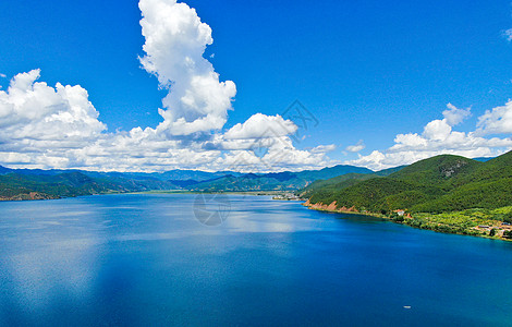泸沽湖航拍背景图片