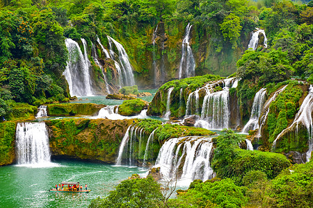 世界风景广西德天跨国瀑布景区背景