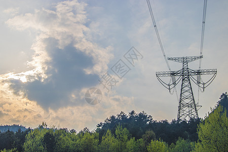 高压铁塔输电工程高清图片
