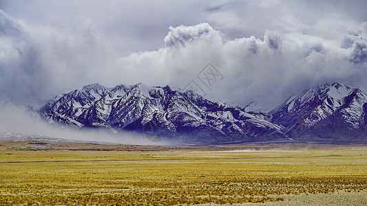西藏阿里阿里南线希夏邦马峰背景