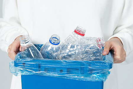 垃圾分类环保回收塑料瓶背景图片