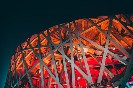 北京国贸夜景鸟巢夜景背景