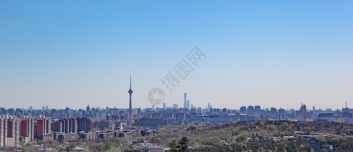 北京蓝天北京老山眺望北京全景背景