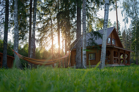 夕阳下的绿草坪 房子图片