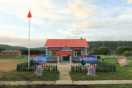 漠河市洛古河村背景图片