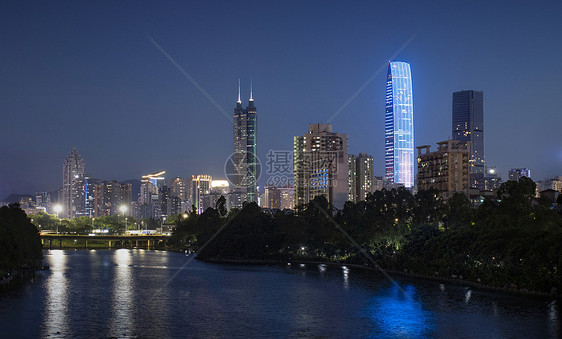 深圳罗湖江边城市夜景图片