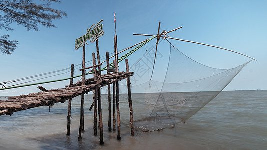 泰国南部传统捕鱼渔网图片