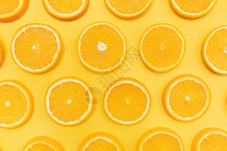 橙子海报创意橙子水果切片组合背景