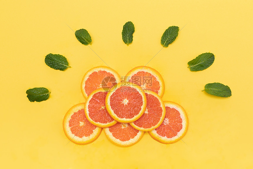 创意血橙水果切片组合图片